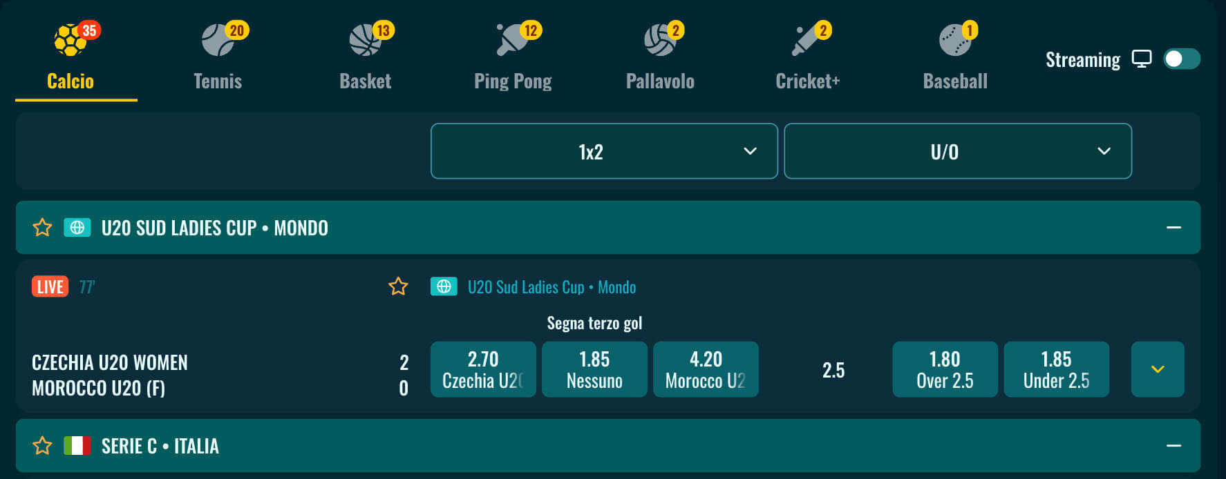 Scommesse Live Spinanga