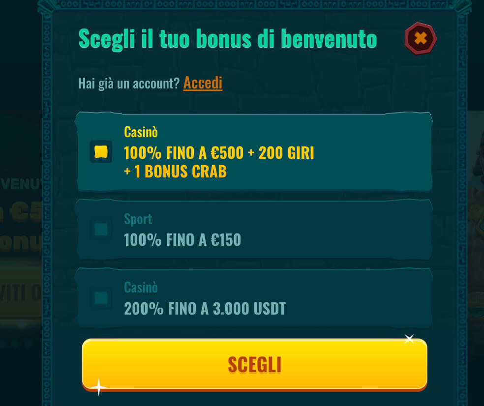 Processo di registrazione Spinanga